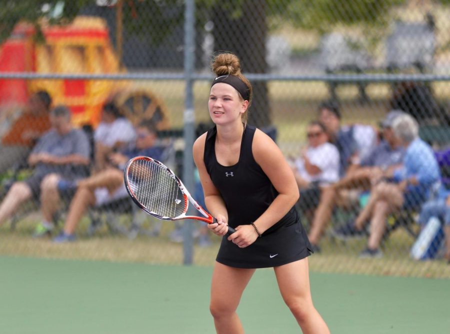 Abagail Holt perfects her stance to play some tennis